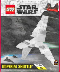 LEGO Star Wars Imperial Shuttle set paper bag, showing the white shuttle in space with two Star Destroyers, labeled for ages 6+ with 46 pieces.